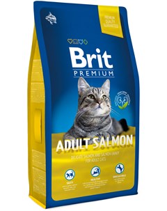 Сухой корм Premium Cat Adult Salmon с лососем для взрослых кошек 8 кг Лосось Brit*