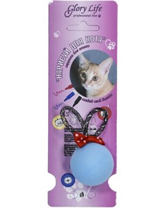 Игрушка Нарисуй для кота ушки с бантиком дразнилка пластик разноцветный для кошек 4 х 6 5 х 19 5 см Glory life