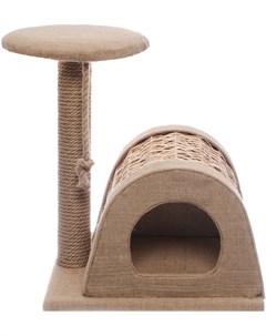 Домик когтеточка Шалаш из лозы для кошек 43 х 54 5 х 50 см Коричневый Yami-yami