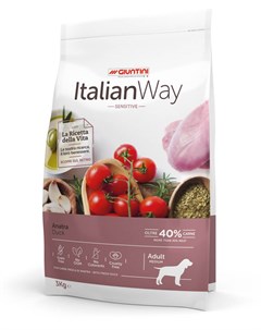 Сухой корм Medium Sensitive Duck беззерновой со свежей уткой для собак с чувствительным пищеварением Italian way