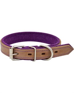 Ошейник Suomi Line однослойный бежевый фиолетовый с фетром для собак 35 мм х 50 60 см Бежевый фиолет Zooexpress