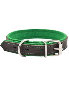Ошейник Suomi Line однослойный коричневый зеленый с фетром для собак 30 мм х 45 58 см Коричневый зел Zooexpress
