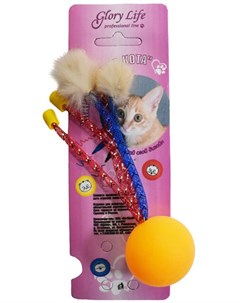 Игрушка Нарисуй для кота трубочки пластик и норка дразнилка мех разноцветный для кошек 4 х 6 5 х 19  Glory life