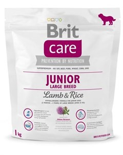 Сухой корм Care Junior Large Breed с ягненком и рисом для щенков крупных пород 1 кг Ягненок и рис Brit*