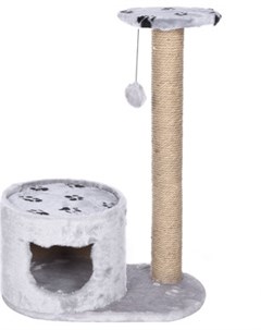 Домик когтеточка Джут 95 круглый с удлинённым столбом серый для кошек 66 х 36 х 79 см Серый Yami-yami