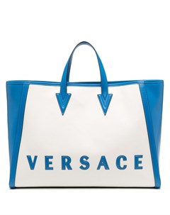 Сумка тоут Cabas с нашивкой логотипом Versace