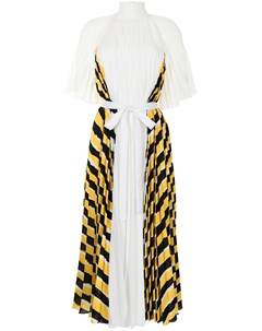 Плиссированное платье с полосатыми вставками Proenza schouler