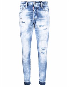 Узкие джинсы из вареного денима Dsquared2