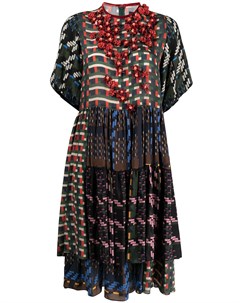 Платье с оборками и принтом Biyan