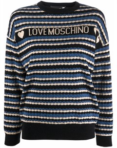 Шерстяной пуловер в полоску Love moschino