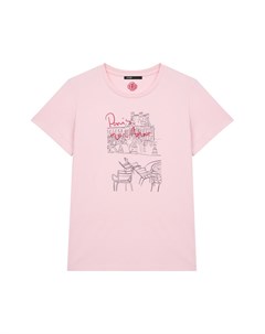 Розовая футболка Paris mon Amour Maje