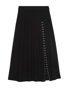 Черная трикотажная юбка с разрезом Maje