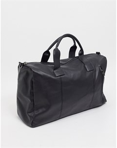 Черная классическая дорожная сумка из искусственной кожи French connection