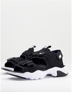 Черно белые сандалии с тремя ремешками Canyon Nike