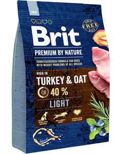 Сухой корм Premium by Nature Light для собак склонных к полноте 3 кг Brit*