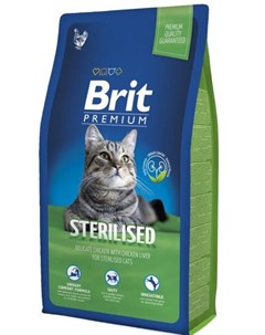 Сухой корм Premium Cat Sterilised для стерилизованных кастрированных кошек и котов 800 г Курица и пе Brit*