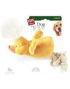 Игрушка Dog Toys Утка с пищалкой для собак желтая 15 см Gigwi