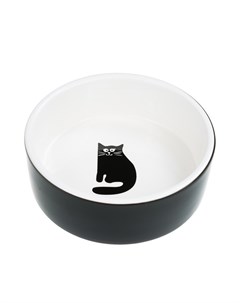 Миска керамическая для кошек 255 мл 12 5 см черная Petmax