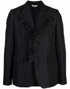 Однобортный блейзер с оборками Black comme des garçons