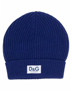 Шерстяная шапка бини с нашивкой логотипом Dolce&gabbana