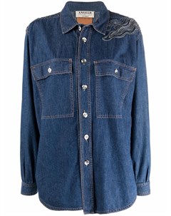 Джинсовая рубашка 1980 х годов с вышивкой A.n.g.e.l.o. vintage cult