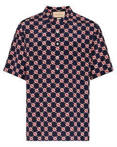 Шелковая рубашка с логотипом GG Gucci