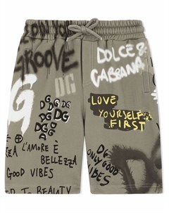 Спортивные брюки с принтом граффити Dolce & gabbana kids