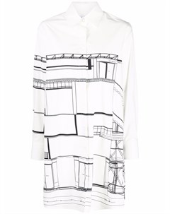 Платье рубашка с длинными рукавами и графичным принтом Off-white