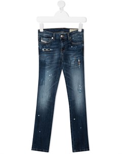 Прямые джинсы с эффектом потертости Diesel kids