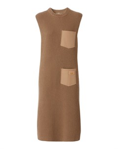 Светло коричневое кашемировое платье Burberry