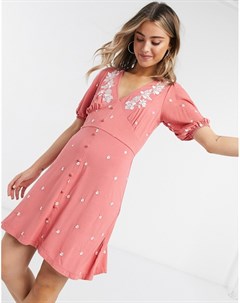 Розовое чайное платье мини Asos design
