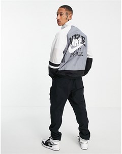 Олимпийка с винтажным принтом в университетском стиле на спине черного и серого цветов Nike
