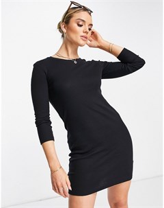 Черное облегающее платье с длинными рукавами Vero moda