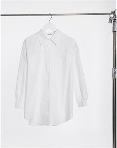 Белая удлиненная рубашка x Megan Mckenna In the style