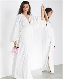 Свадебное платье в стиле кимоно с вышивкой Asos edition