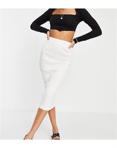 Белая юбка мидакси в рубчик от комплекта Missguided
