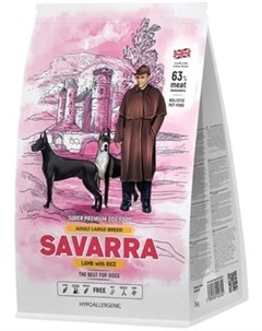 Сухой корм Dog Adult Large с ягненком для собак крупных пород 3 кг Ягненок Savarra