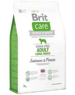 Сухой корм Care Salmon Potato Adult Large Breed беззерновой для собак крупных пород 3 кг Лосось и ка Brit*