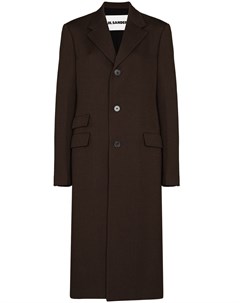 Однобортное пальто с заостренными лацканами Jil sander