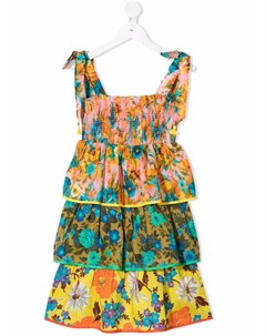 Ярусное платье с цветочным принтом Zimmermann kids