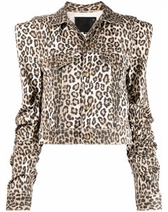 Джинсовая куртка с леопардовым принтом R13