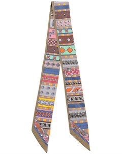 Узкий платок 2000 х годов с графичным принтом Hermès