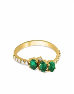 Кольцо Seraphine из желтого золота с бриллиантами и изумрудами Gfg jewellery