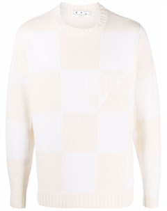 Свитер вязки интарсия в клетку Off-white