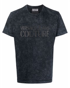 Футболка с логотипом и выцветшим эффектом Versace jeans couture