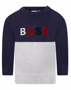 Джемпер в стиле колор блок с вышитым логотипом Boss kidswear