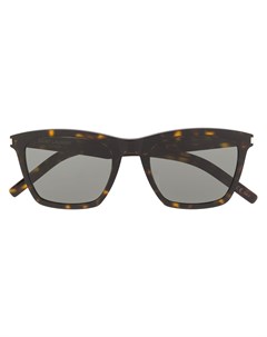 Солнцезащитные очки в квадратной оправе черепаховой расцветки Saint laurent eyewear