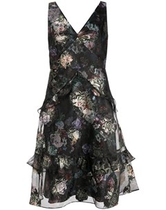 Ярусное платье с цветочным принтом Marchesa notte