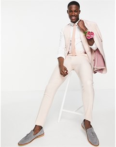 Розовые зауженные брюки Wedding Asos design