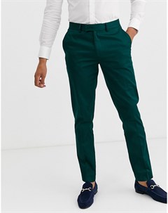 Зеленые хлопковые брюки скинни Wedding Asos design